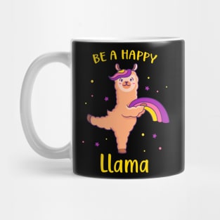 Llama With Rainbow Happy Funny Alpaca Mug